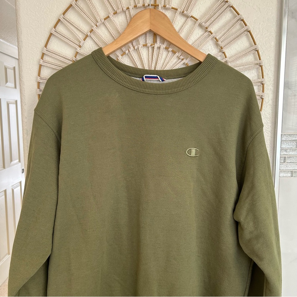 Champion Olive Green V-Neck Sweater